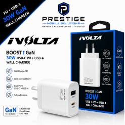 iVoiVolta BOOST↑GaN 30W USB-C PD + USB-A Wall Charger [Certified]